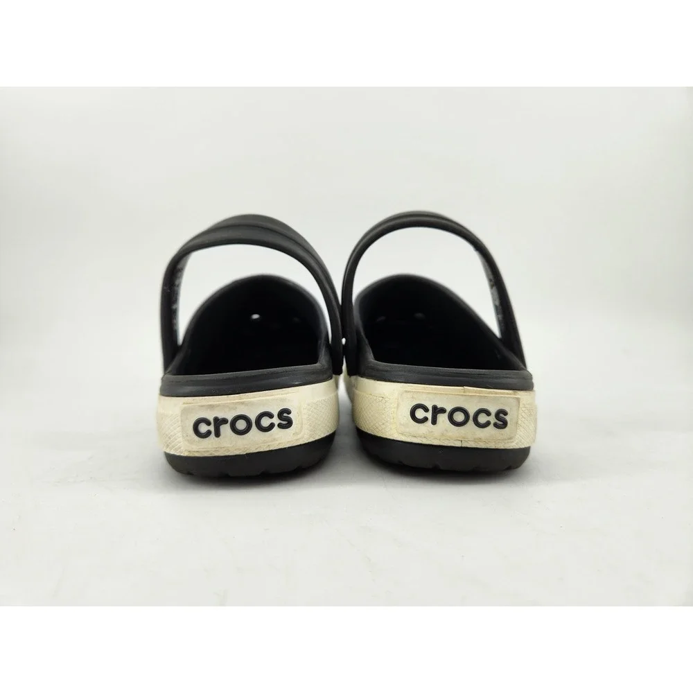 Crocs Crocband II Clogs Kids‎ Size C10/11 Black White Slip On Sandals 11990